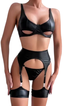 4tlg. Dessous Set Wetlook