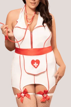 4tlg. Krankenschwester Kostüm Plus Size