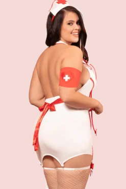 4tlg. Krankenschwester Kostüm Plus Size