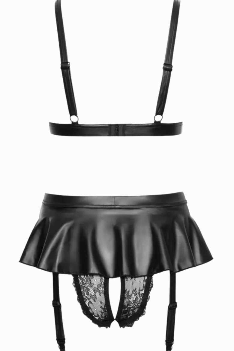 2tlg. Lingerie Set schwarz ouvert