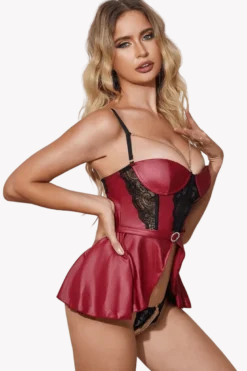2tlg. Lingerie Set schwarz/rot