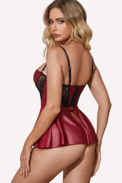 2tlg. Lingerie Set schwarz/rot