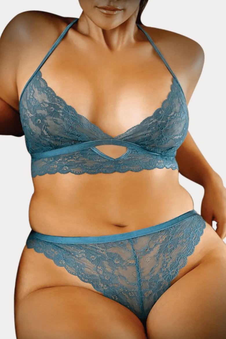 2tlg. Set in zartem Blau Plus Size