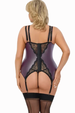 2tlg Strapshemd-Set lila/schwarz