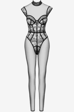 Transparenter Overall schwarz
