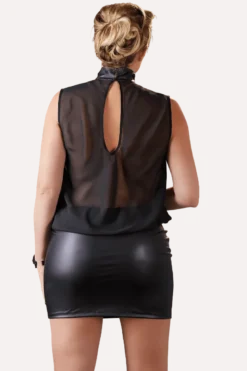 Wetlook-Chiffon-Kleid Plus Size