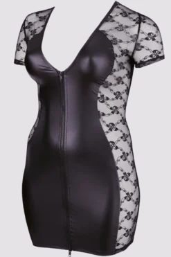Wetlook Kleid mit Spitze Plus Size