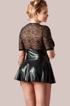 Wetlook Minikleid mit Spitze Plus Size