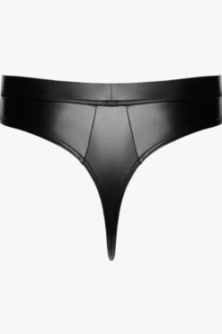 Wetlook-String schwarz rot
