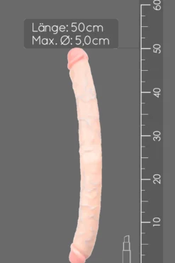 XXL Doppeldildo hautfarbe - Ø 5cm | 50cm